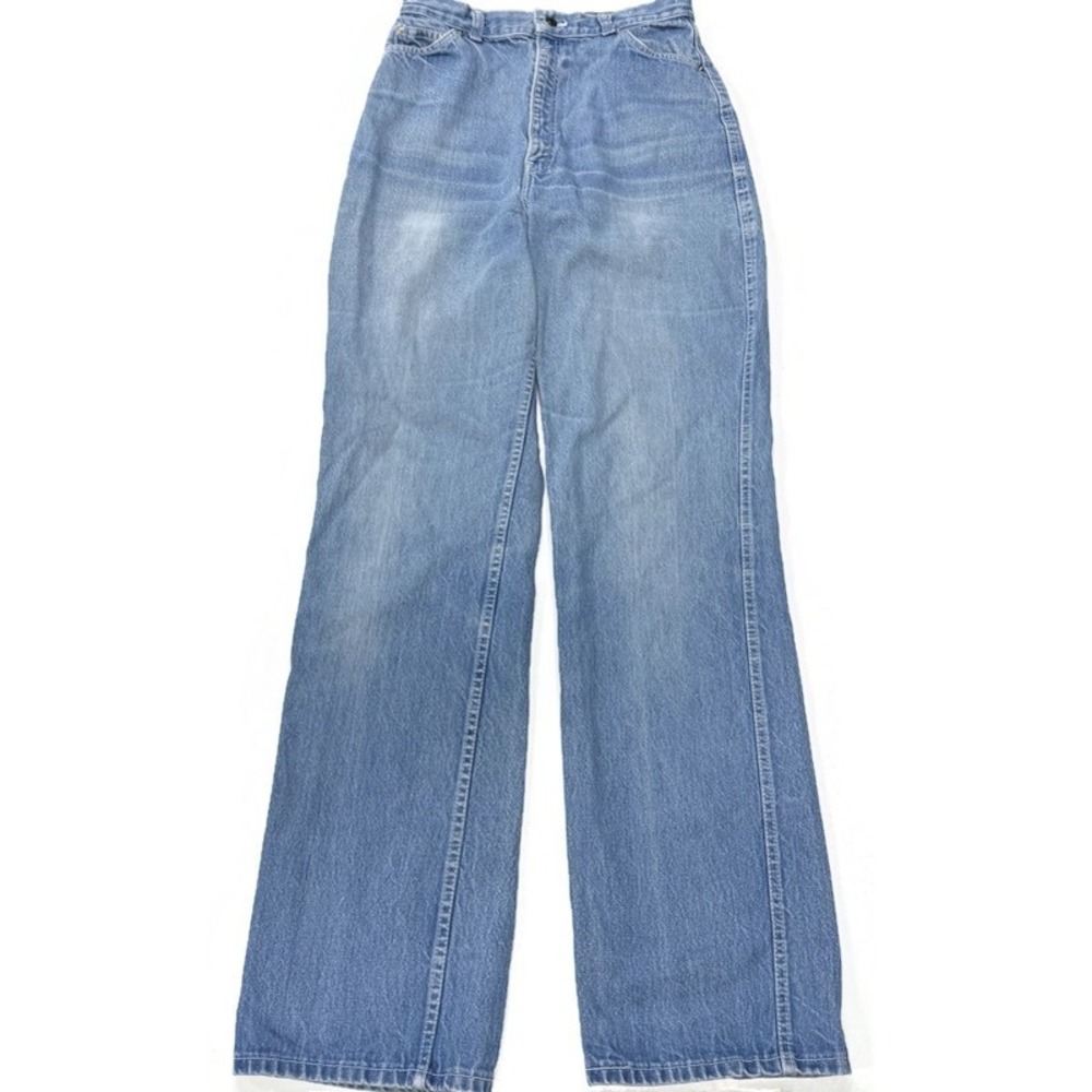 Levis Vintage 60s 70s High‎ Waist Womens Jeans 28 x 35 Big Blue Denim Wide Leg